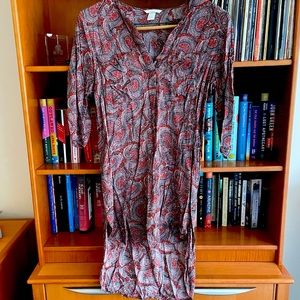 H&M boho paisley tunic high low shirt dress